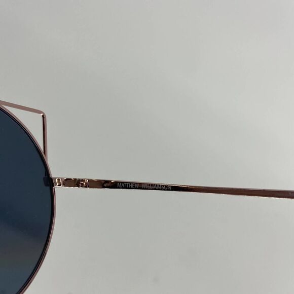 Matthew Williamson Round Mirrored Winged Cat Eye Rose Gold Tone Sunglasses - Picture 8 of 10